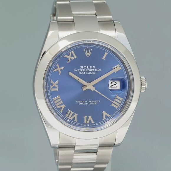 New 2023 Men's Blue Datejust 41mm Watch With Box - Picture 3 of 7